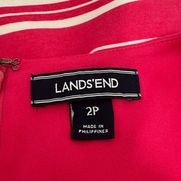 Lands End Womens Sleeveless Pink Striped Sheath Dress Size 2P Preppy Old Money - Picture 4 of 8
